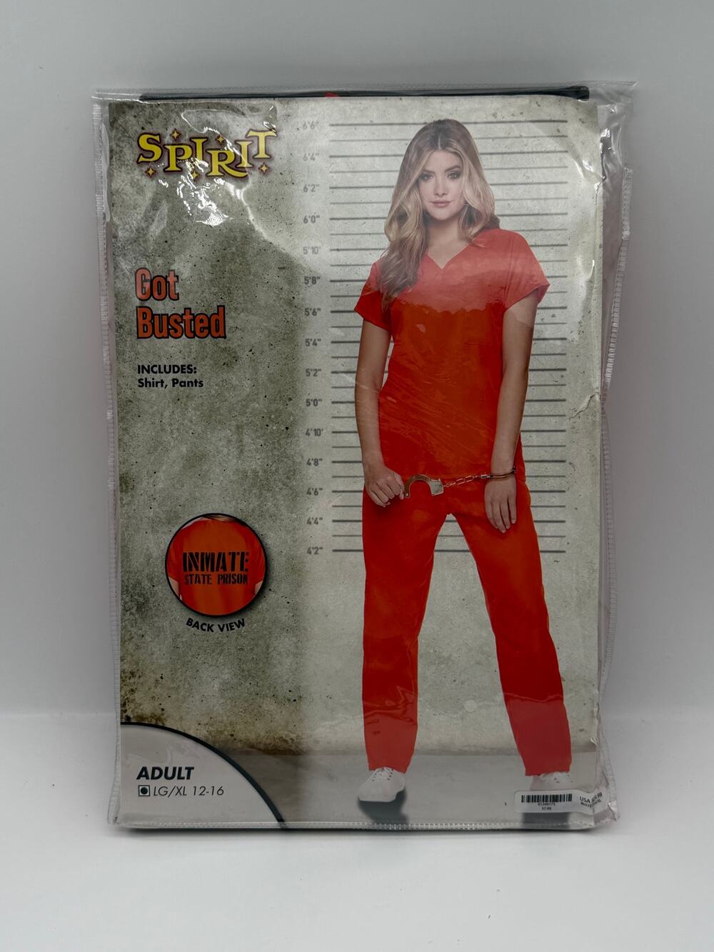 Spirit Halloween "Got Busted" Adult Inmate Costume (LG/XL)
